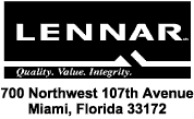 (LENNAR CORPORATION LOGO)